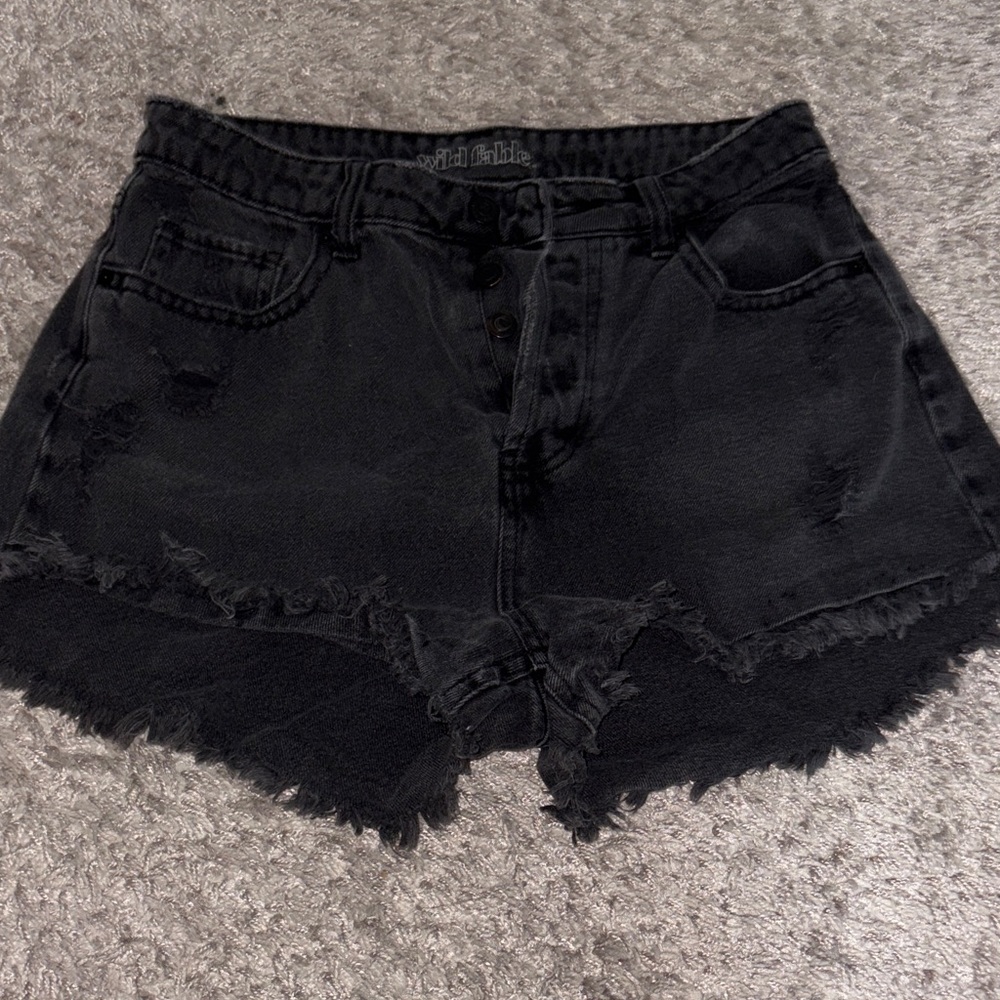 Wild Fable Black Distressed Jean Shorts